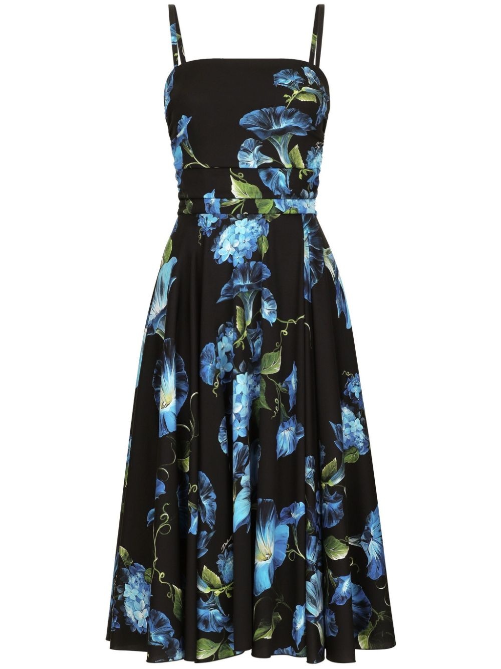 Campanula-print midi dress - 1