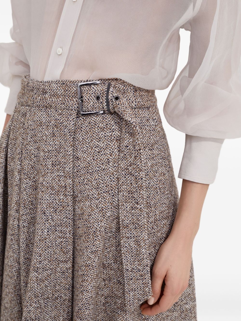 belted pleated skirt - 5