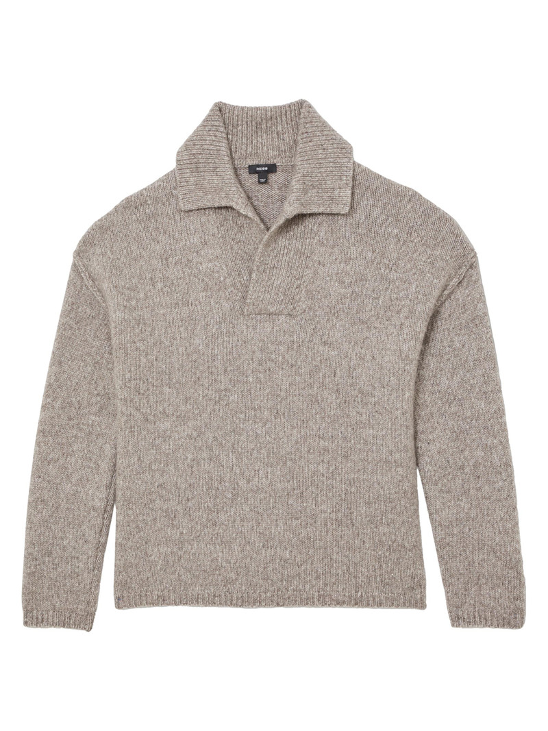 Men's Vatali Oversized Sweater - Taupe Brown Melange 1