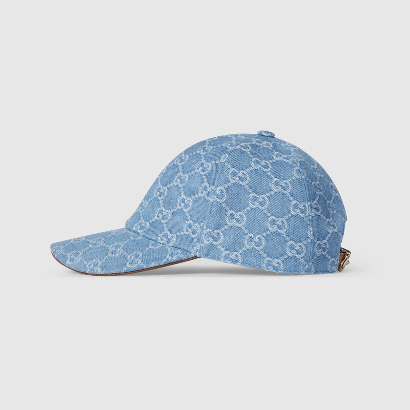 GUCCI GG denim baseball hat with Horsebit outlook