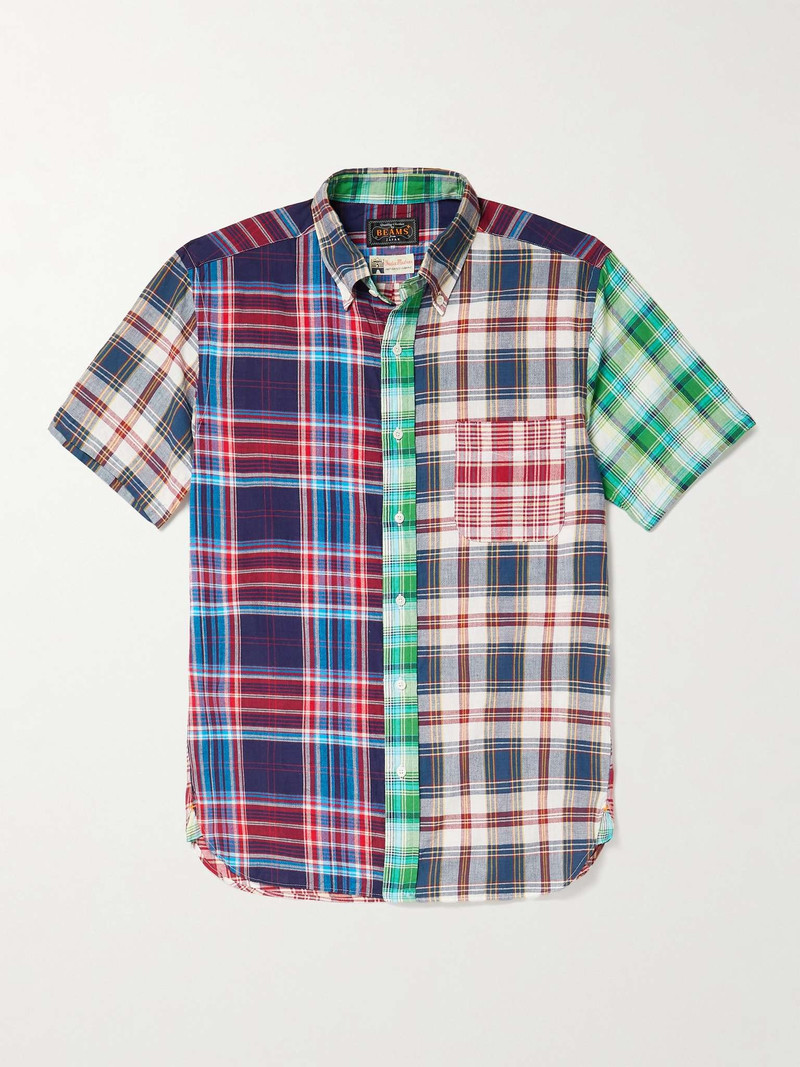Patchwork Checked Cotton-Poplin Shirt 1