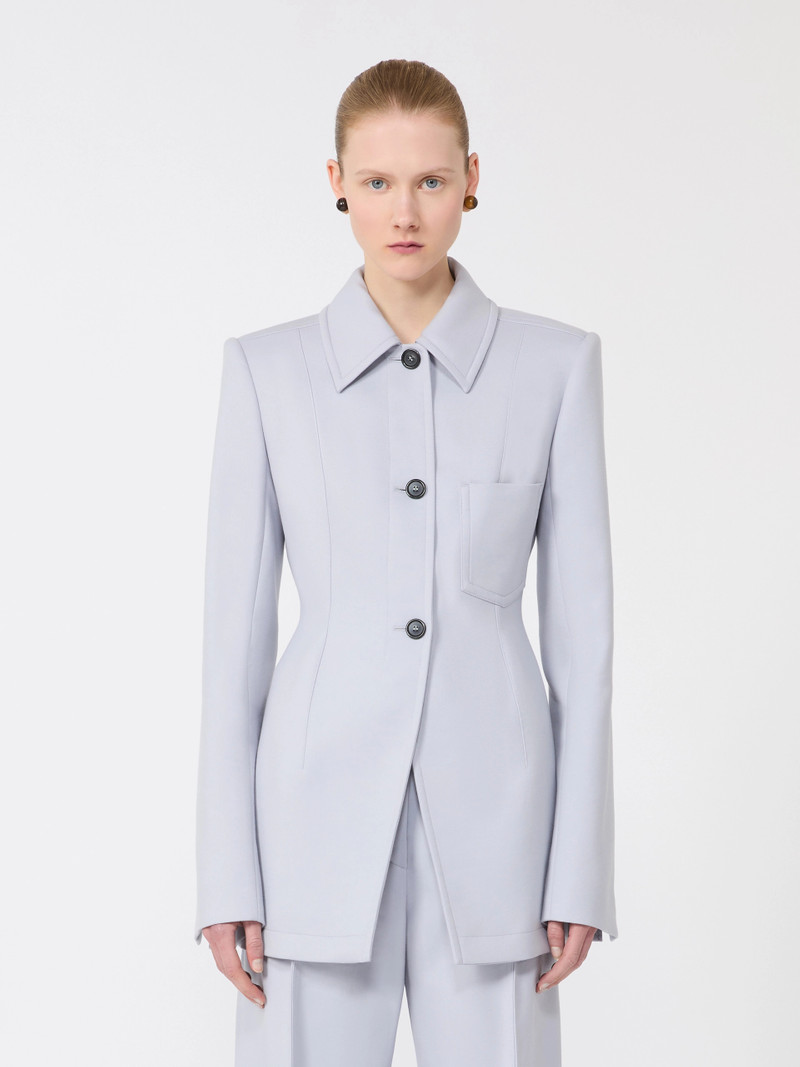 OTTELIA Fitted gabardine shirt jacket - MEDIUM GREY 3