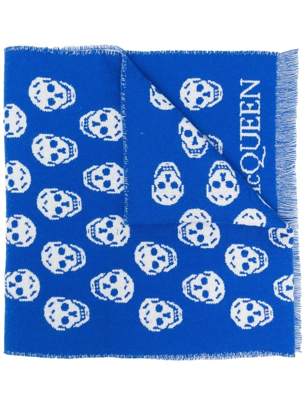 skull-print knitted scarf - 1