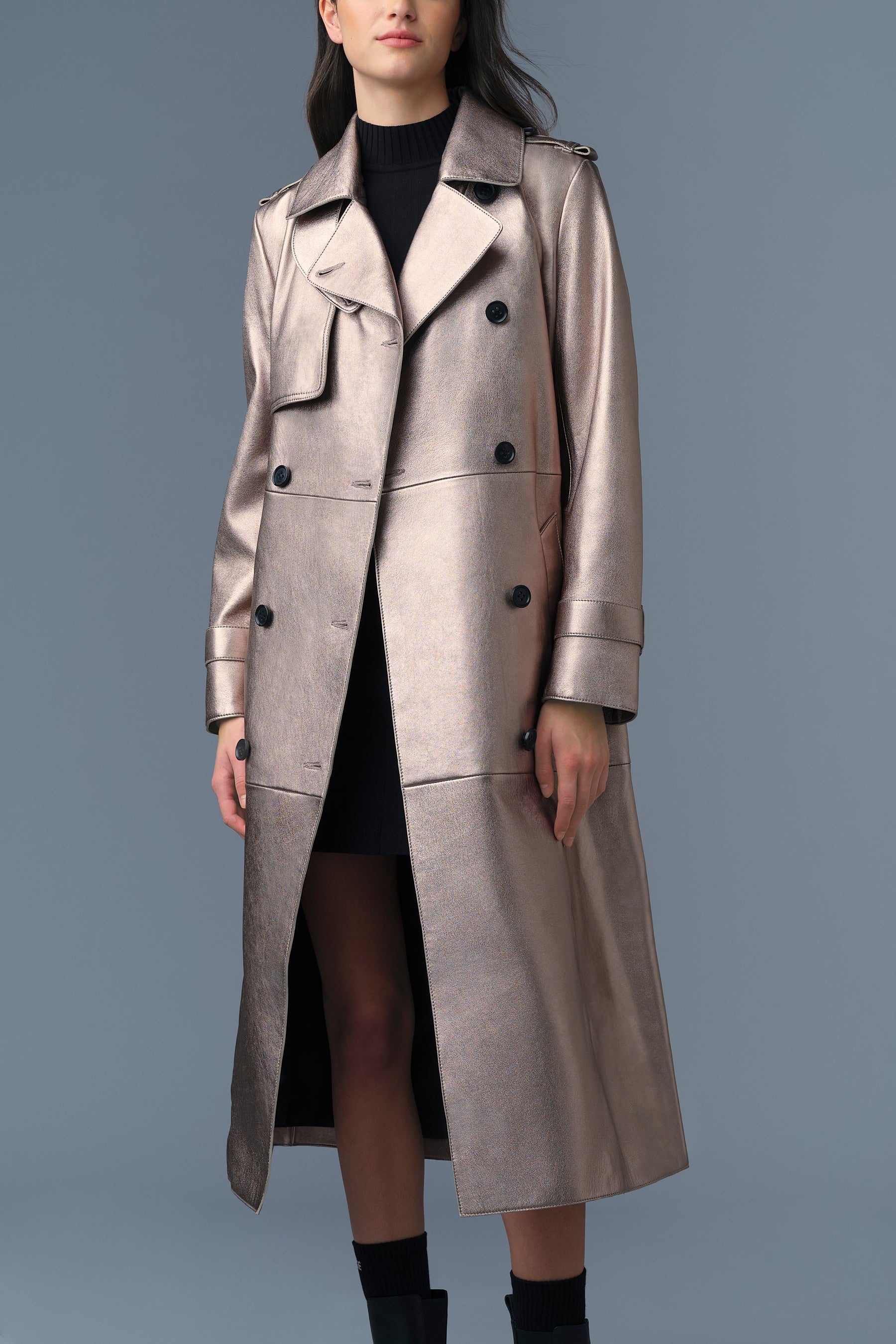 GAEL-V Maxi Leather Trench Coat - 7