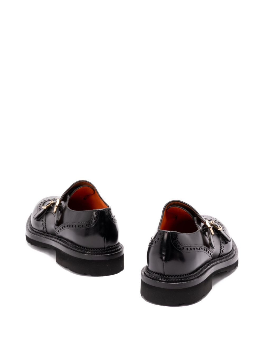 leather brogue-detailing monk shoes - 2