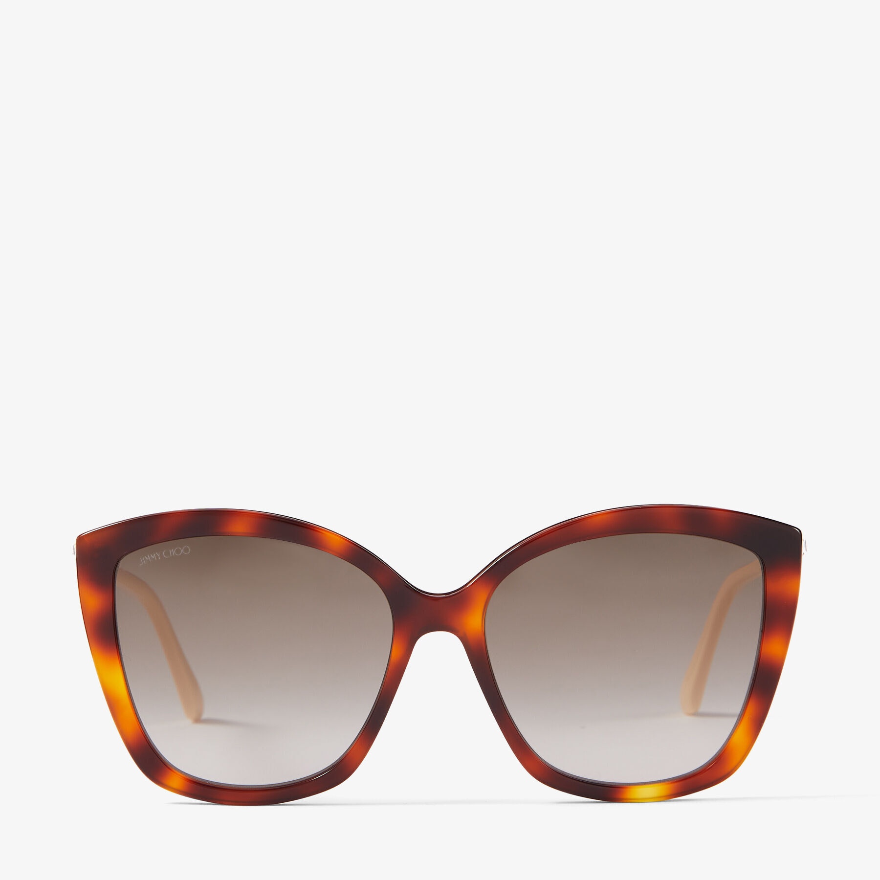 Nat
Dark Havana Cat-Eye Sunglasses with Swarovski Crystals - 1