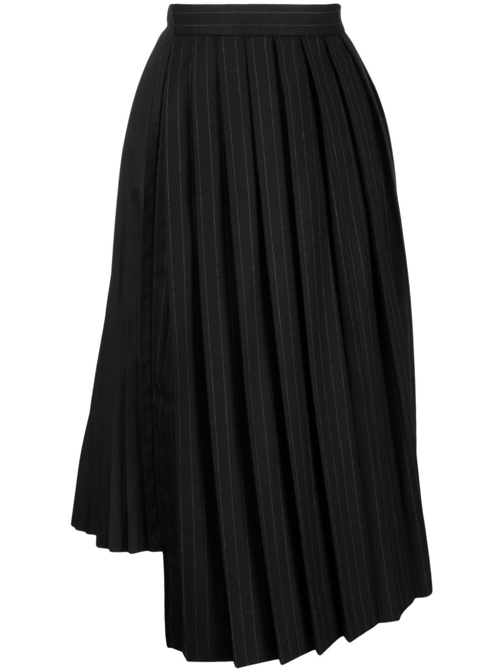 pinstripe asymmetric pleated skirt - 1