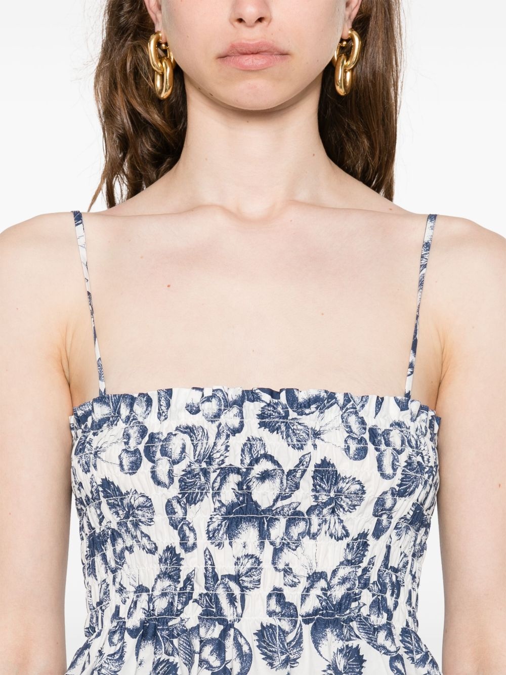 graphic-print smocked top - 5