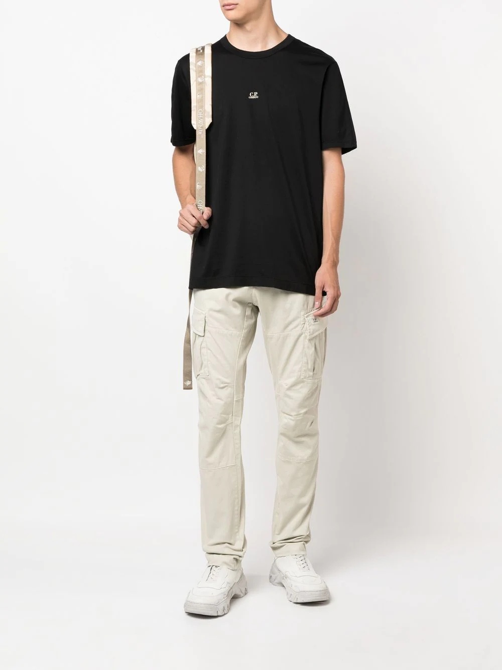 logo-patch tapered cargo trousers - 2