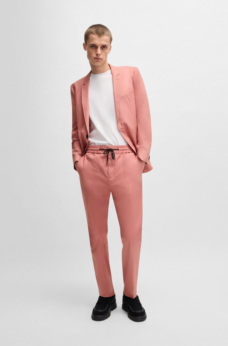 HUGO EXTRA-SLIM-FIT TROUSERS IN PAPER-TOUCH STRETCH COTTON outlook