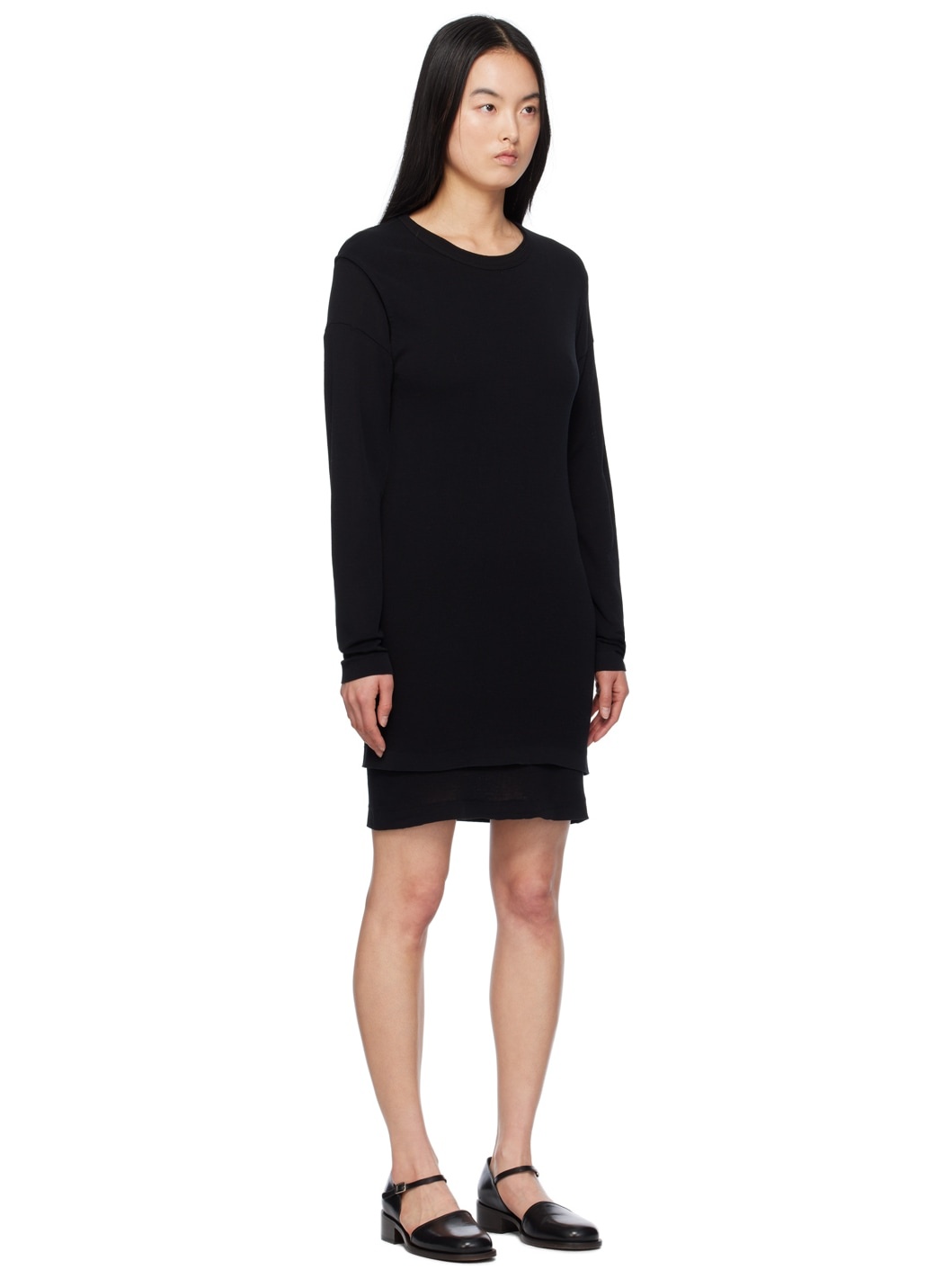 Black Double Layer Minidress - 2