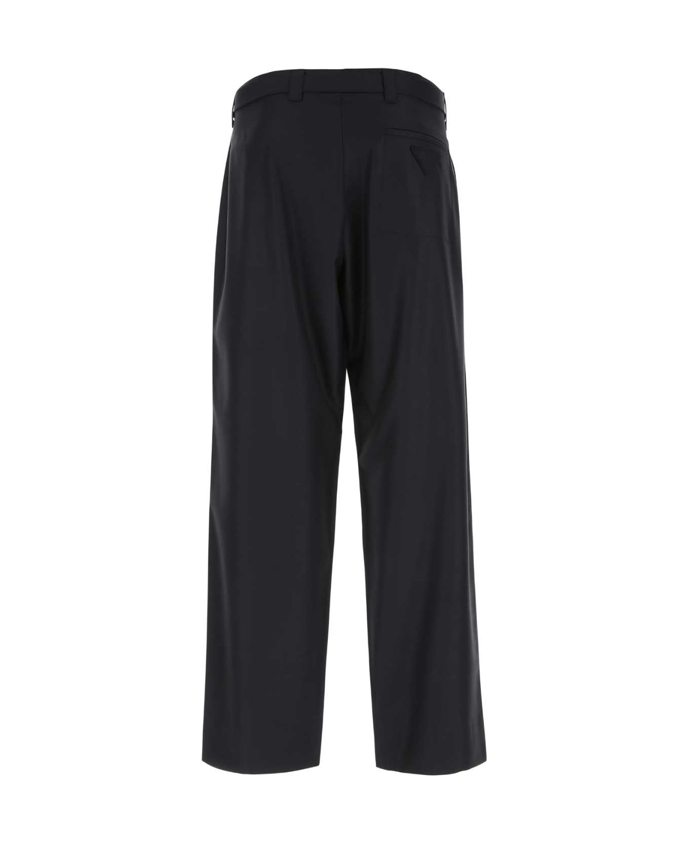 Midnight Blue Wool Wide-leg Pant - 2