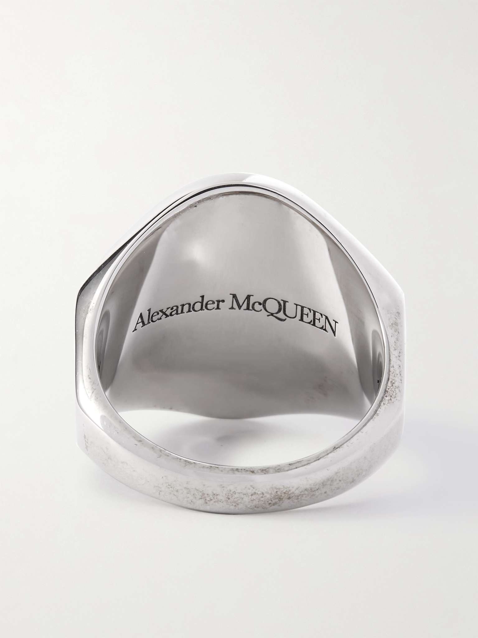 Engraved Silver-Tone Signet Ring - 3