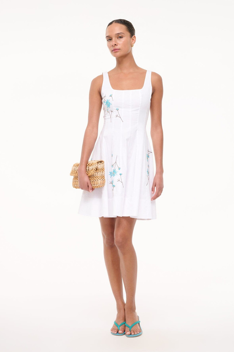 STAUD STAUD MINI WELLS DRESS DANDELION WHITE outlook
