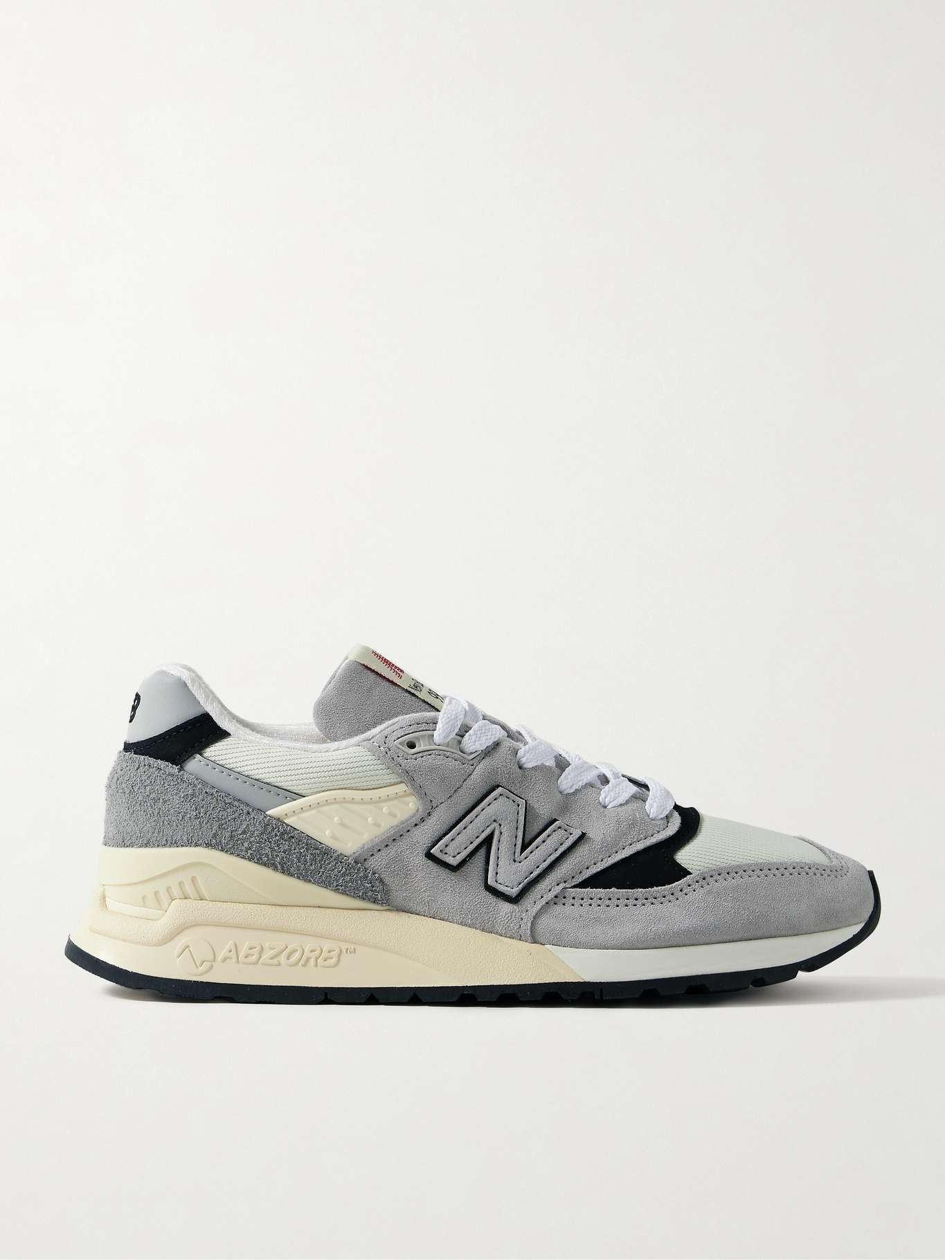 998 Core rubber-trimmed leather, mesh and suede sneakers - 1