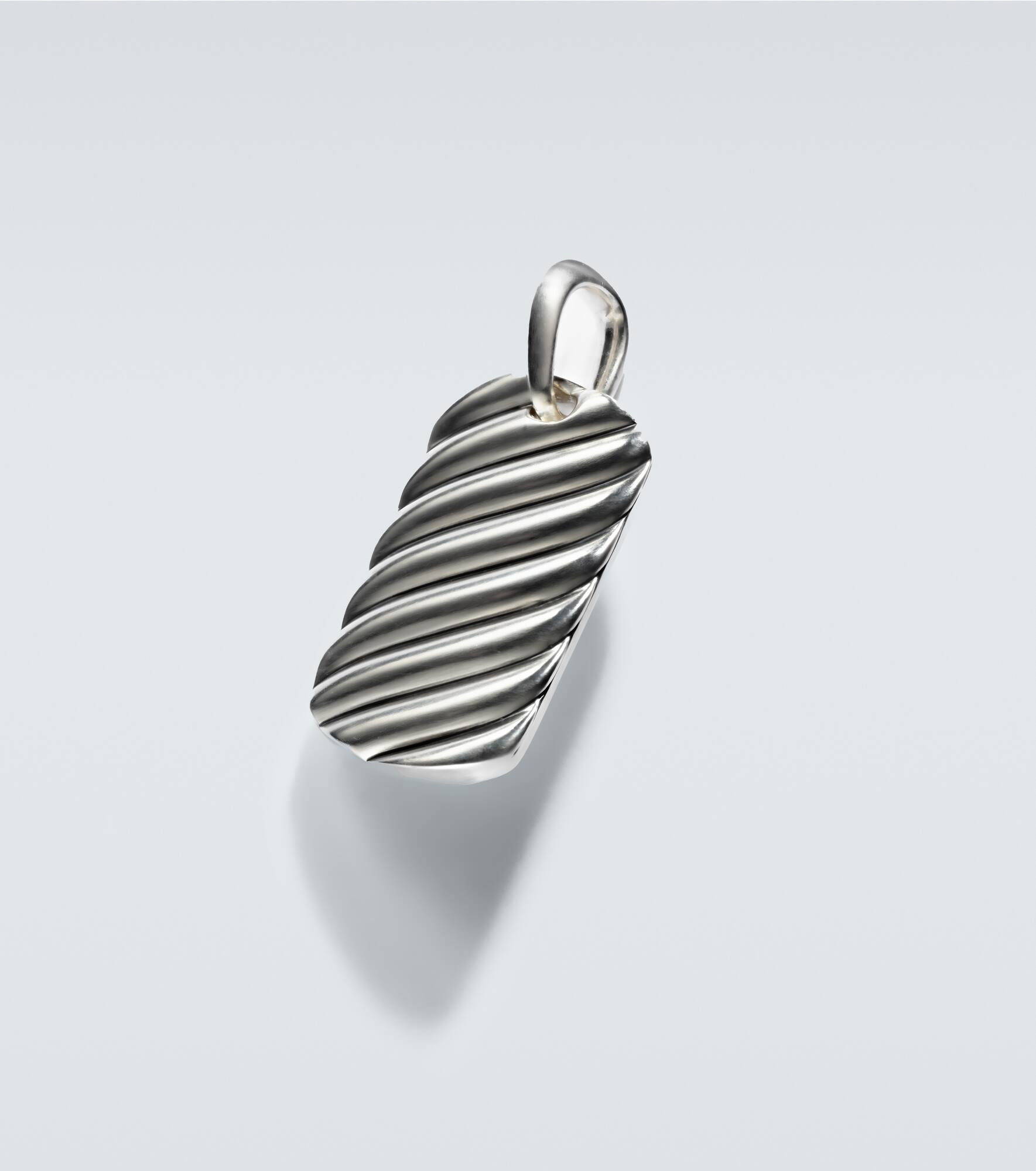 Sculpted Cable sterling silver pendant - 4