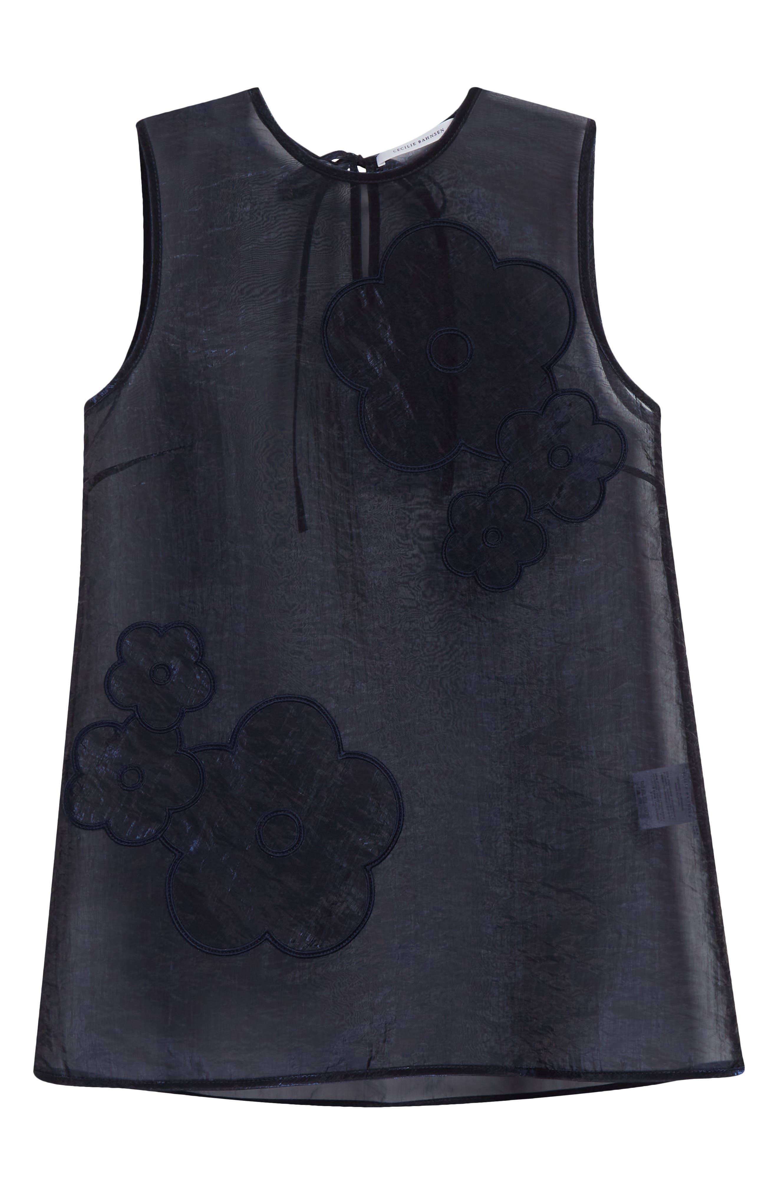 Cecilie Bahnsen Alba Floral Embroidered Top in Navy at Nordstrom - 6