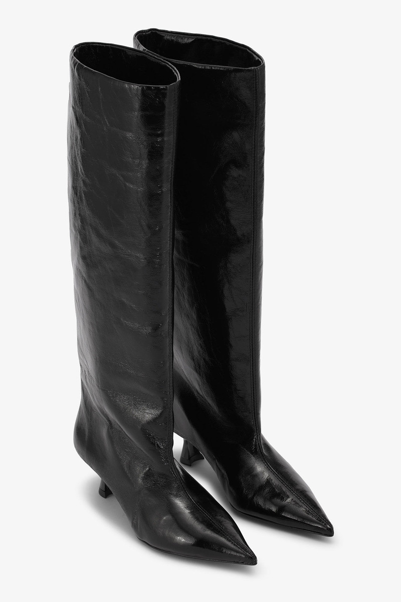 BLACK SOFT SLOUCHY HIGH SHAFT BOOTS 3