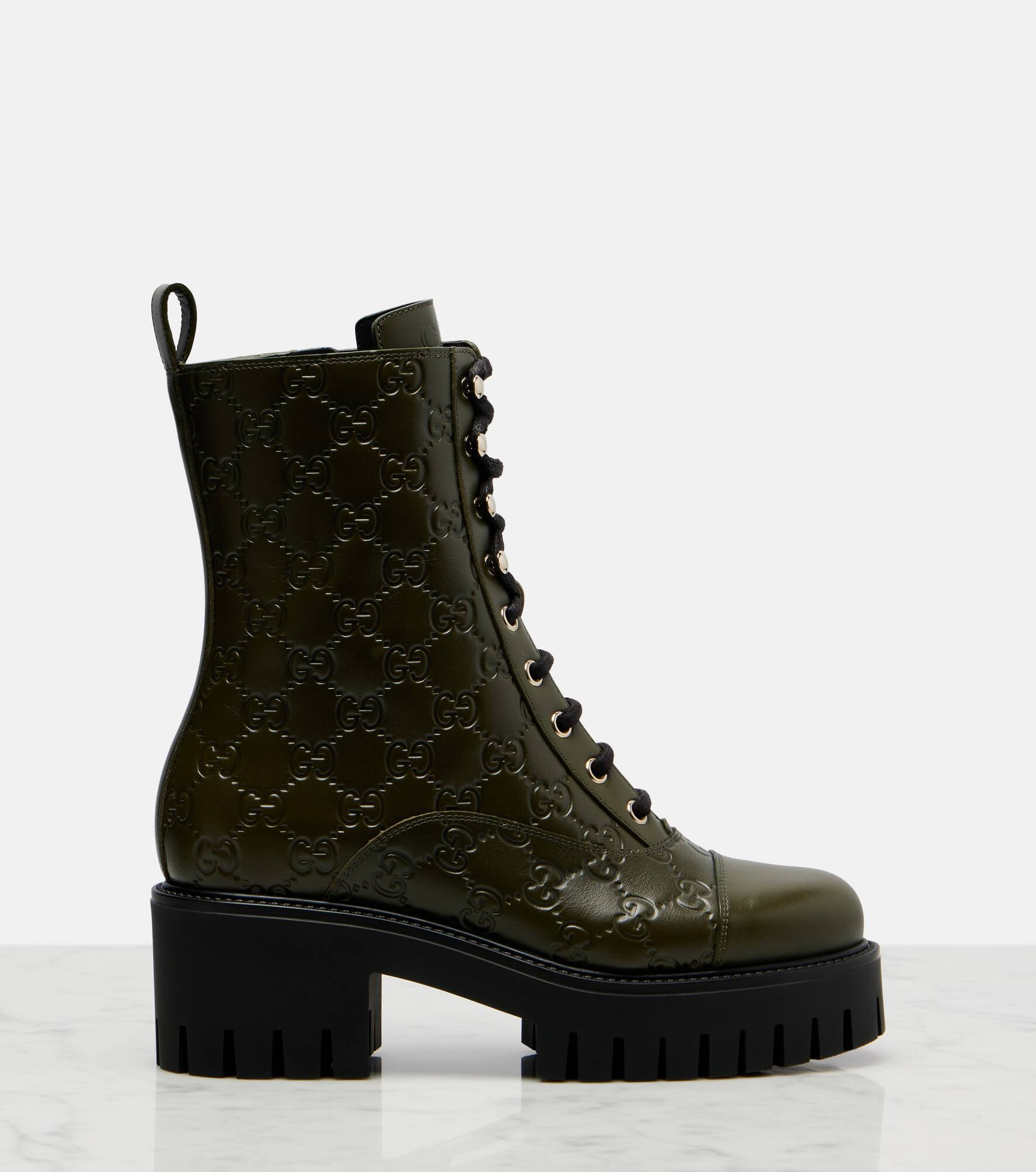 GG New Marmont leather combat boots - 4