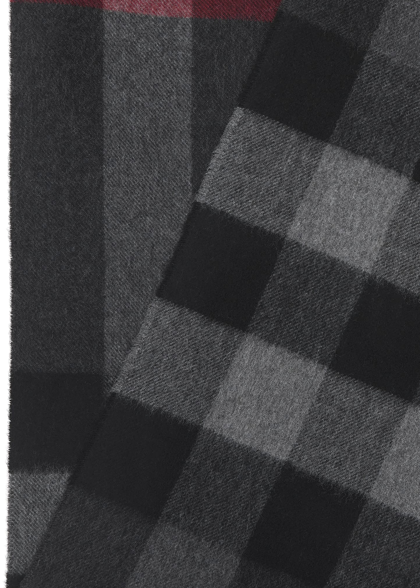 Men's Half Mega Check Cashmere Scarf - 2