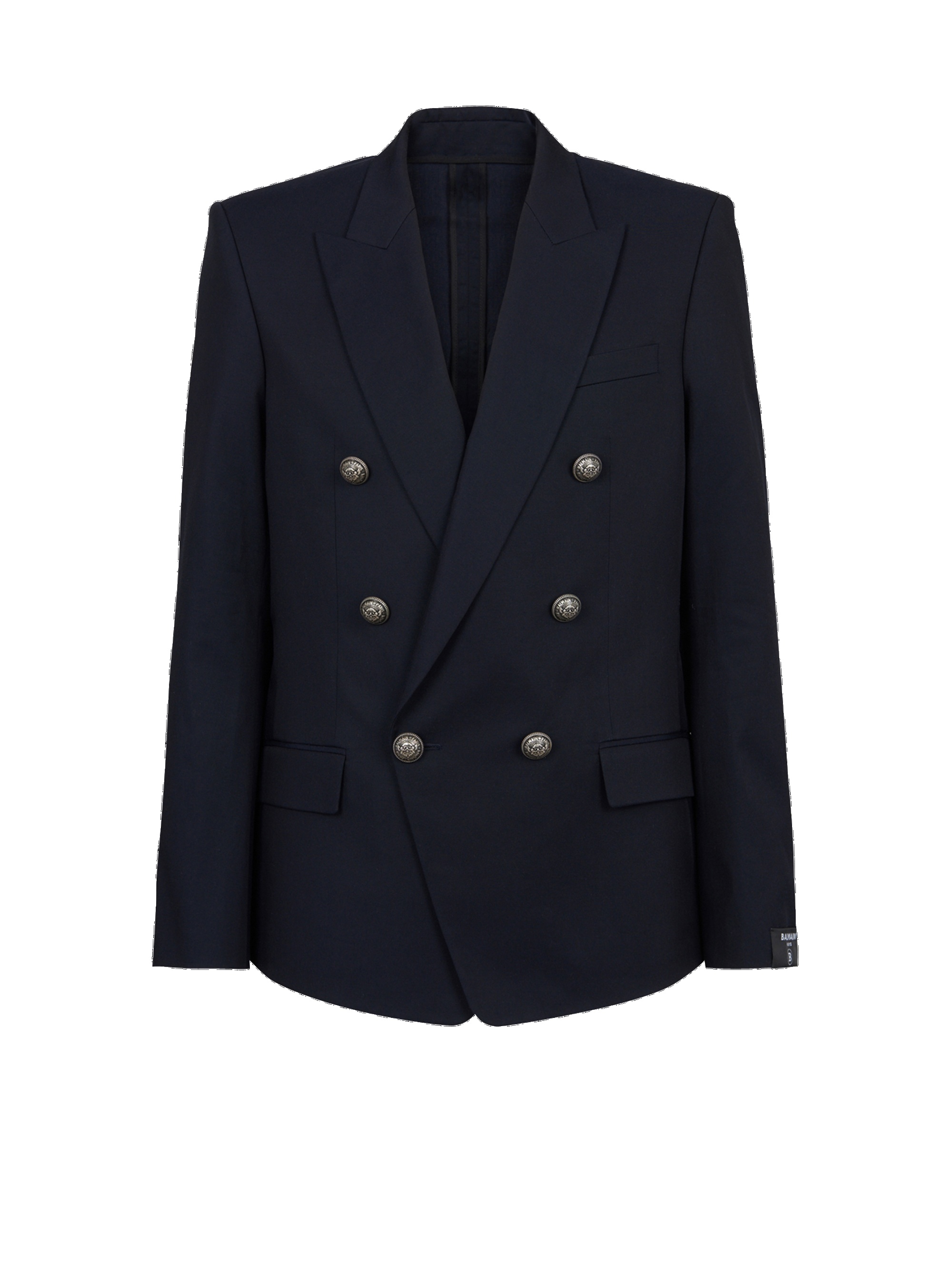 Cotton blazer with double-breasted silver-tone buttoned fastening - 1