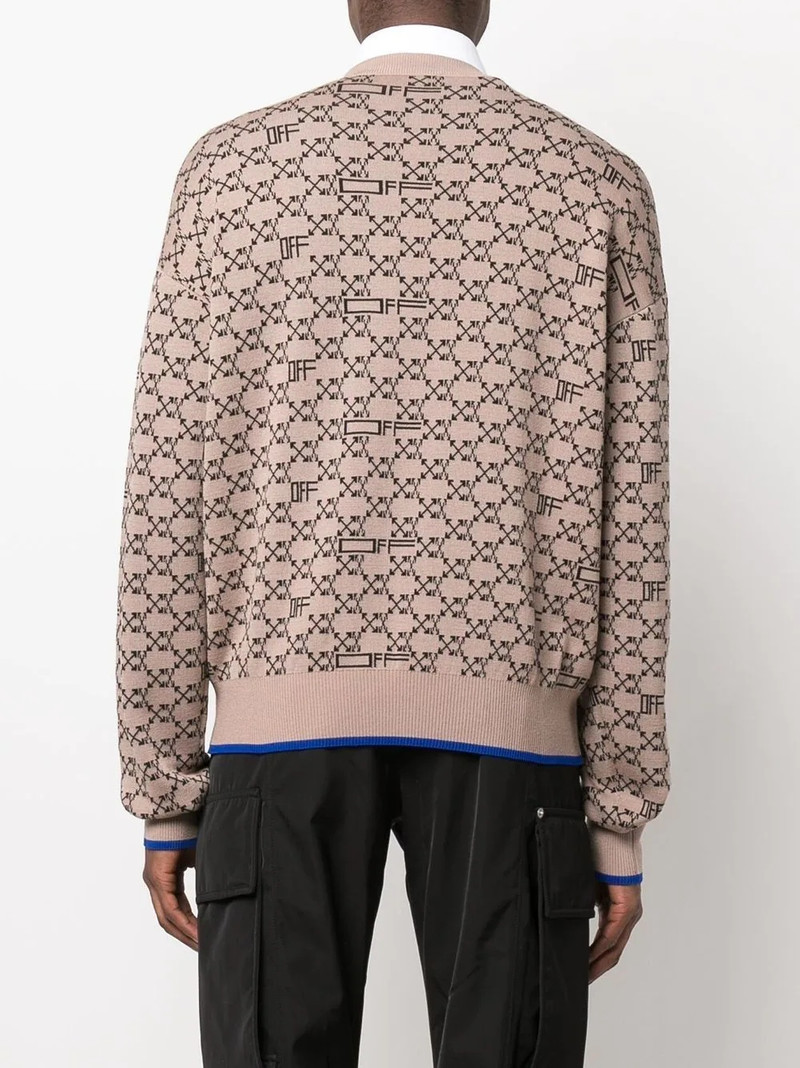 all-over monogram crew neck jumper 5