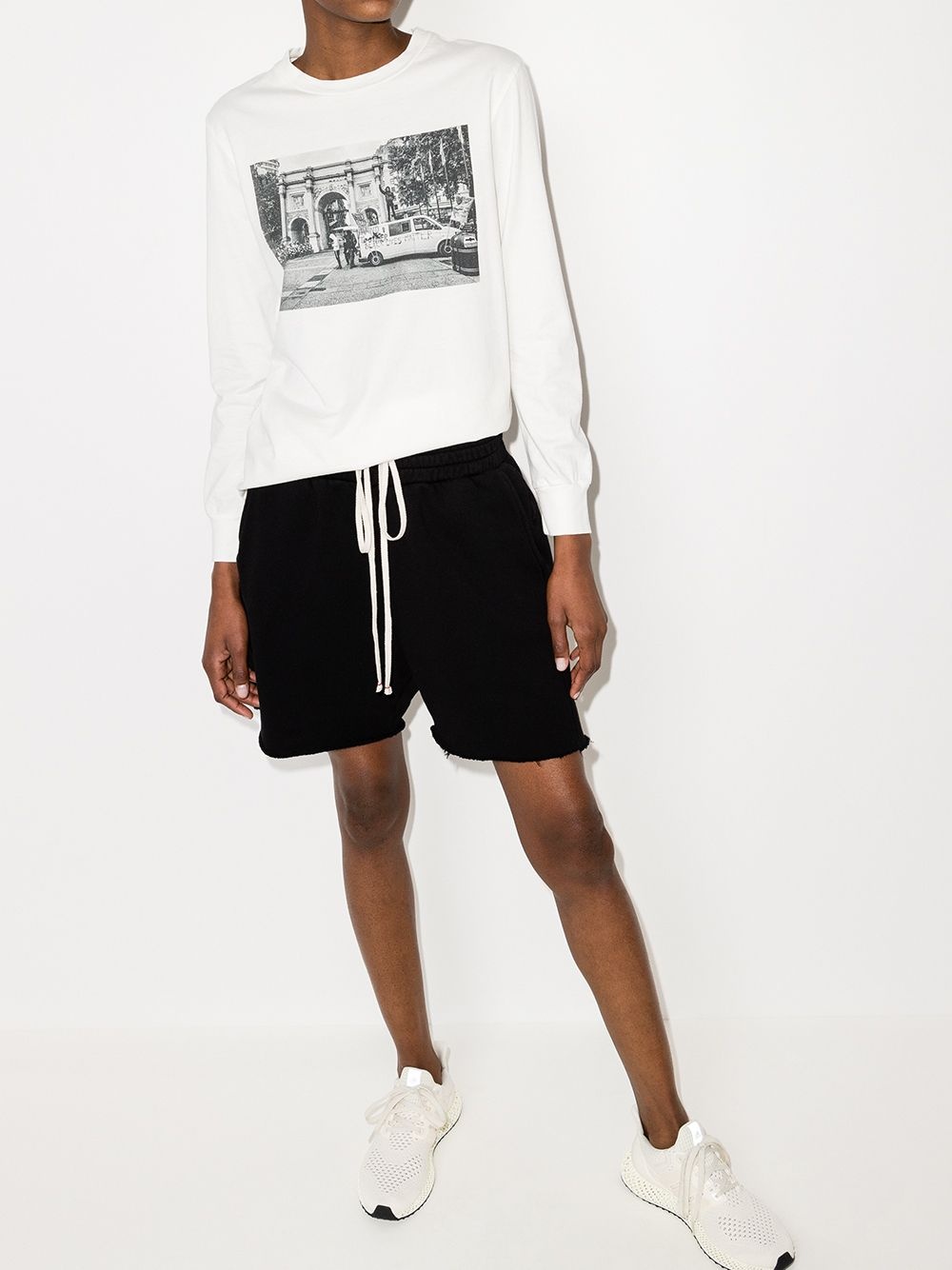 drawstring cotton shorts - 5