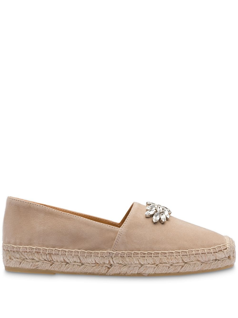 crystal-embellished suede espadrilles - 1