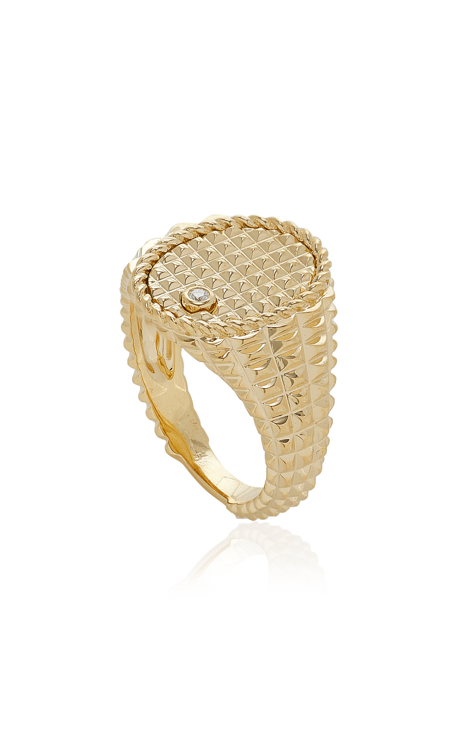Picotti 9K Yellow Gold Diamond Signet Ring gold - 3