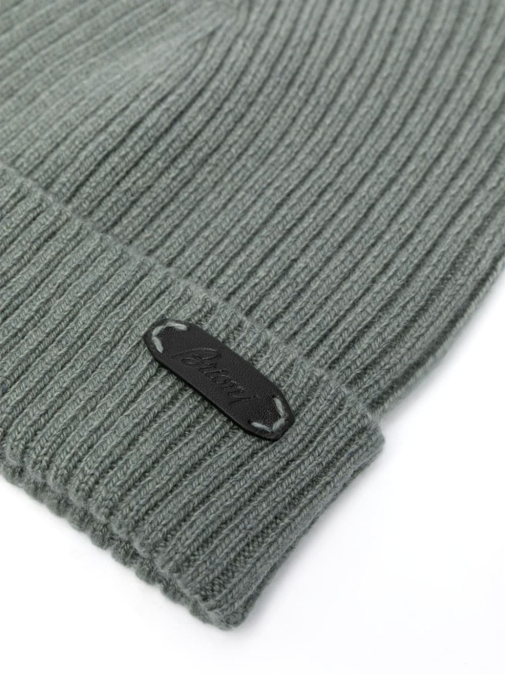 logo-patch ribbed-knit beanie - 2