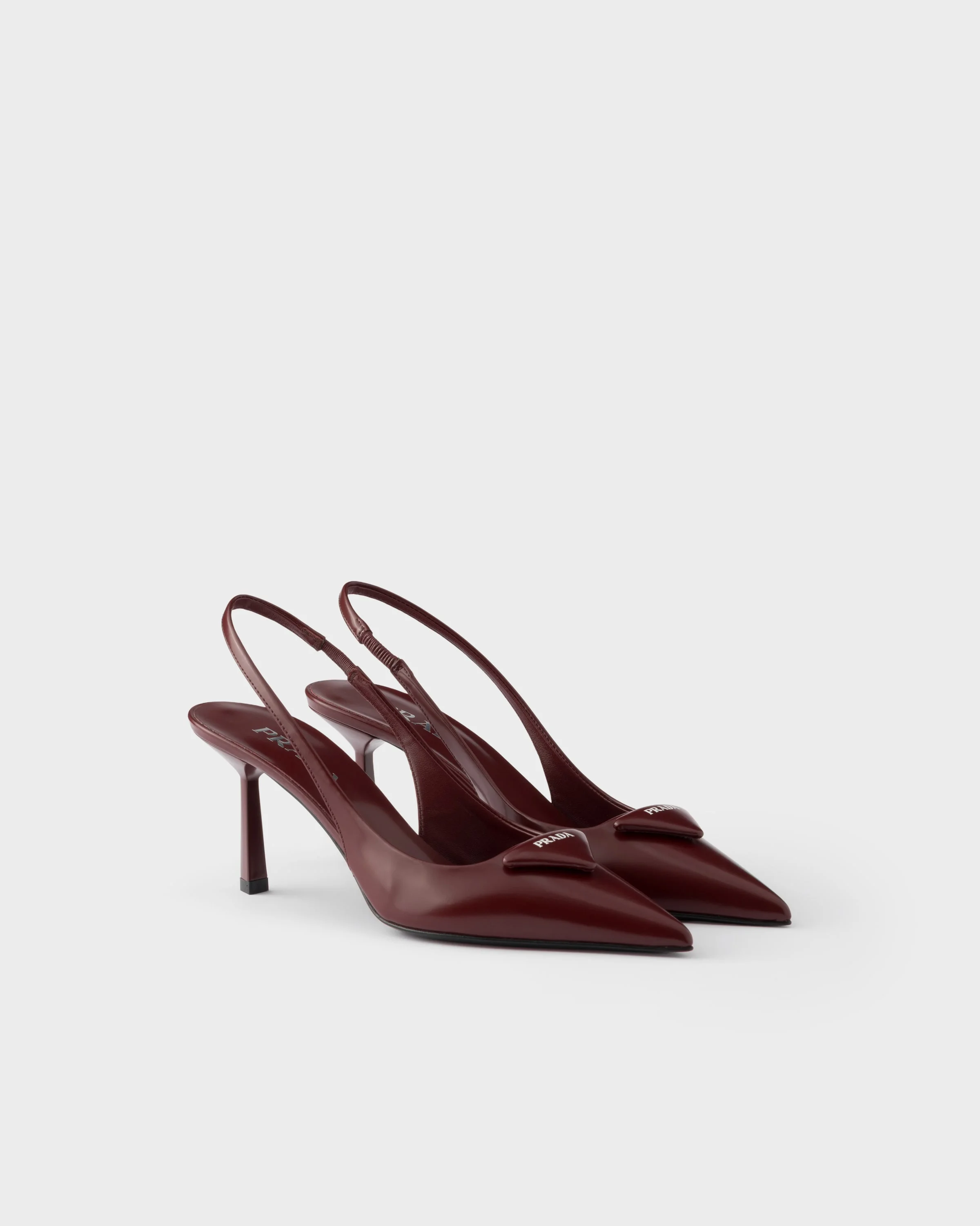 Brushed leather slingback pumps - 1