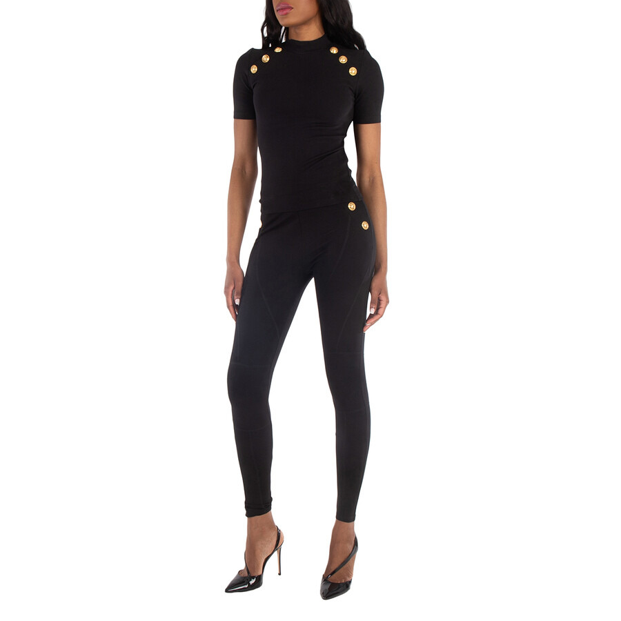 Balmain 6-Button Raglan-Sleeve T-Shirt - 3