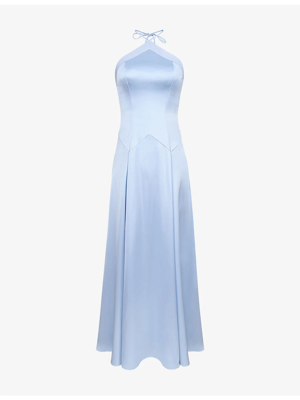 Avelina Halter-Neck Satin Maxi Dress - 1