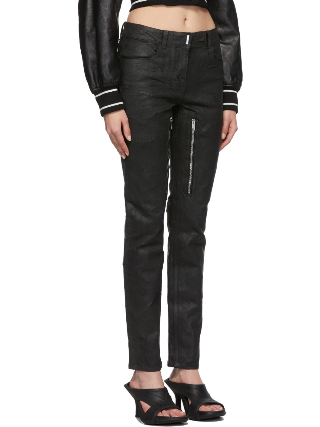 Black Zip Jeans - 2