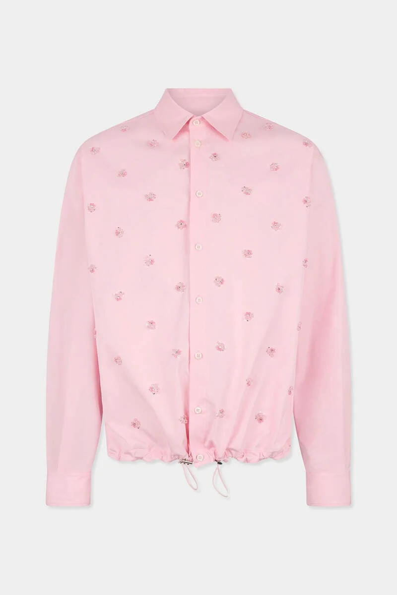 EMBROIDERED DRAWSTRING SHIRT - 1