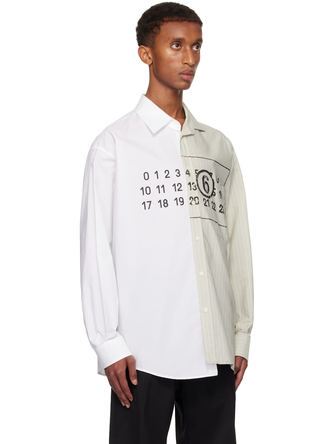 White & Green Numeric Shirt - 2