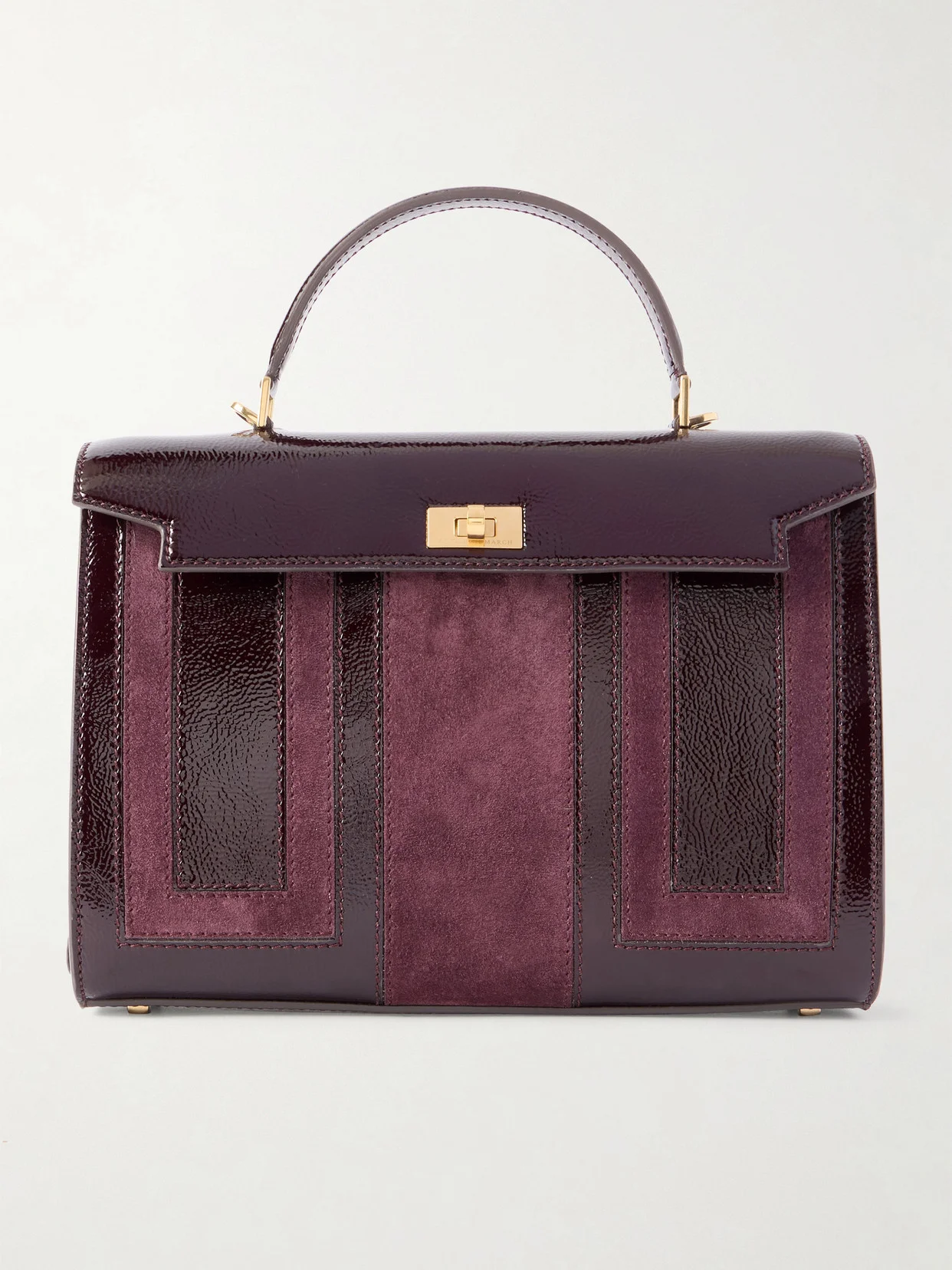 Mortimer Patchwork Patent-leather And Suede Tote - 1