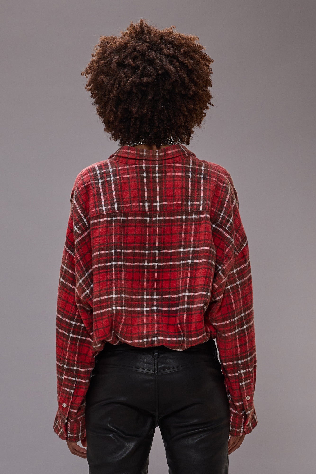 CROSSOVER BUBBLE SHIRT - WASHED RED PLAID - 3