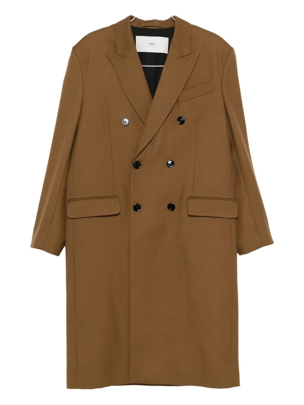 wool double-breasted coat - 1