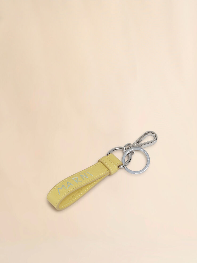 YELLOW LEATHER KEYRING WITH MARNI MENDING EMBROIDERY - 3