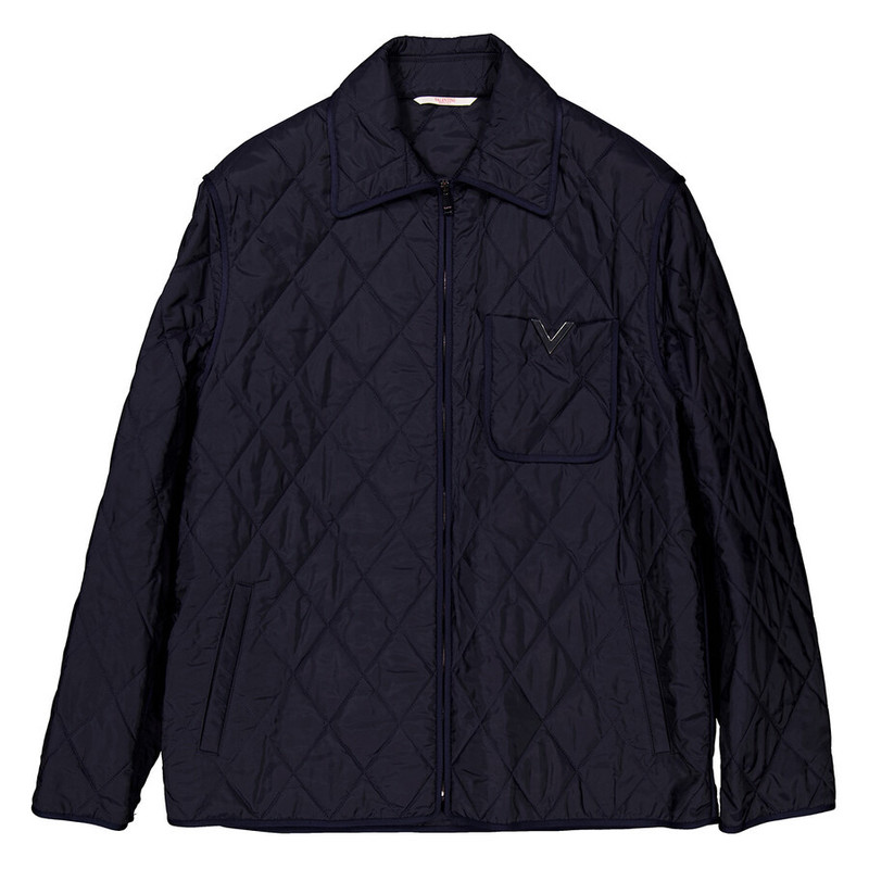 Valentino Metallic V Quilted Shirt Jacket - 1