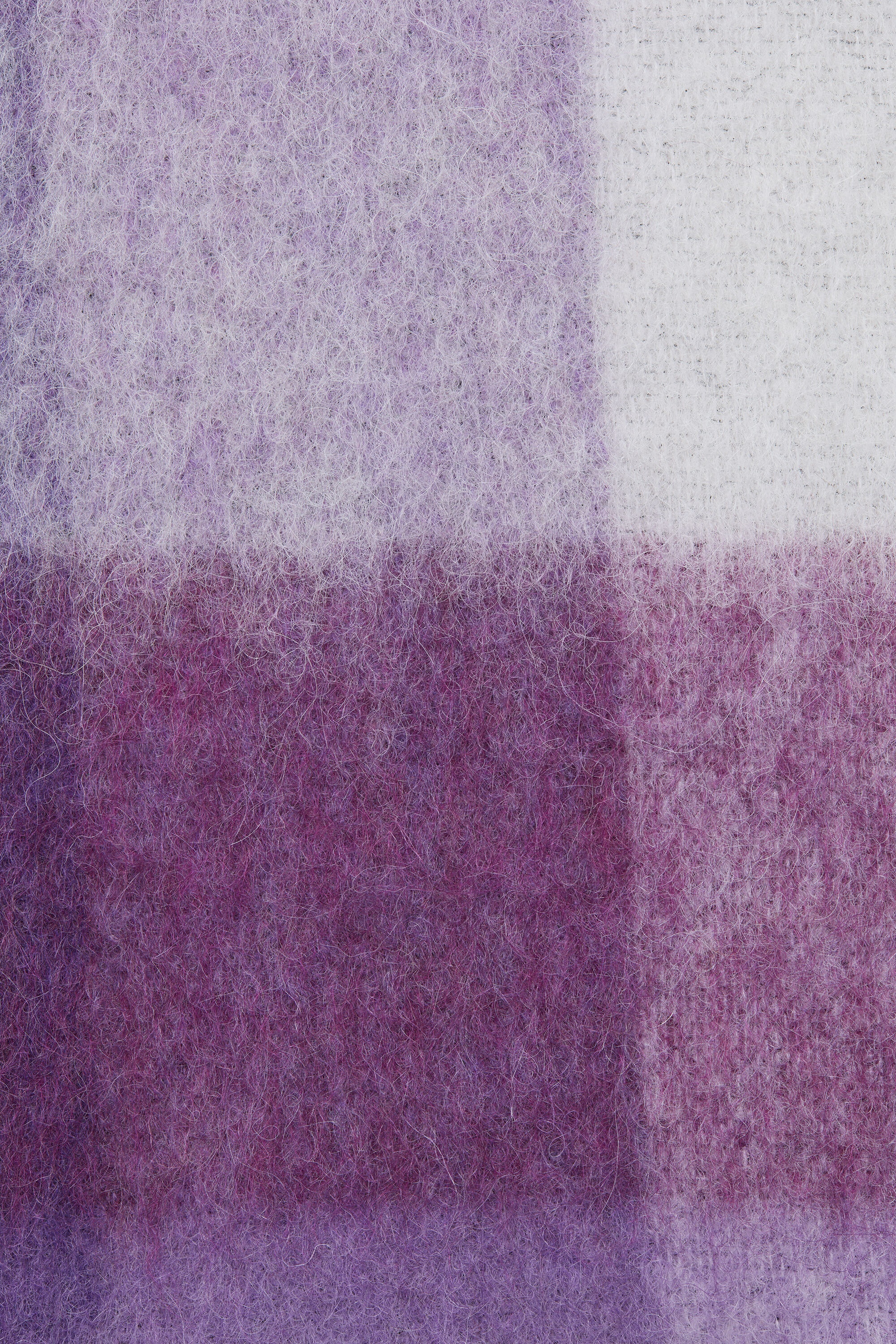 Mohair checked scarf - Purple/white - 5