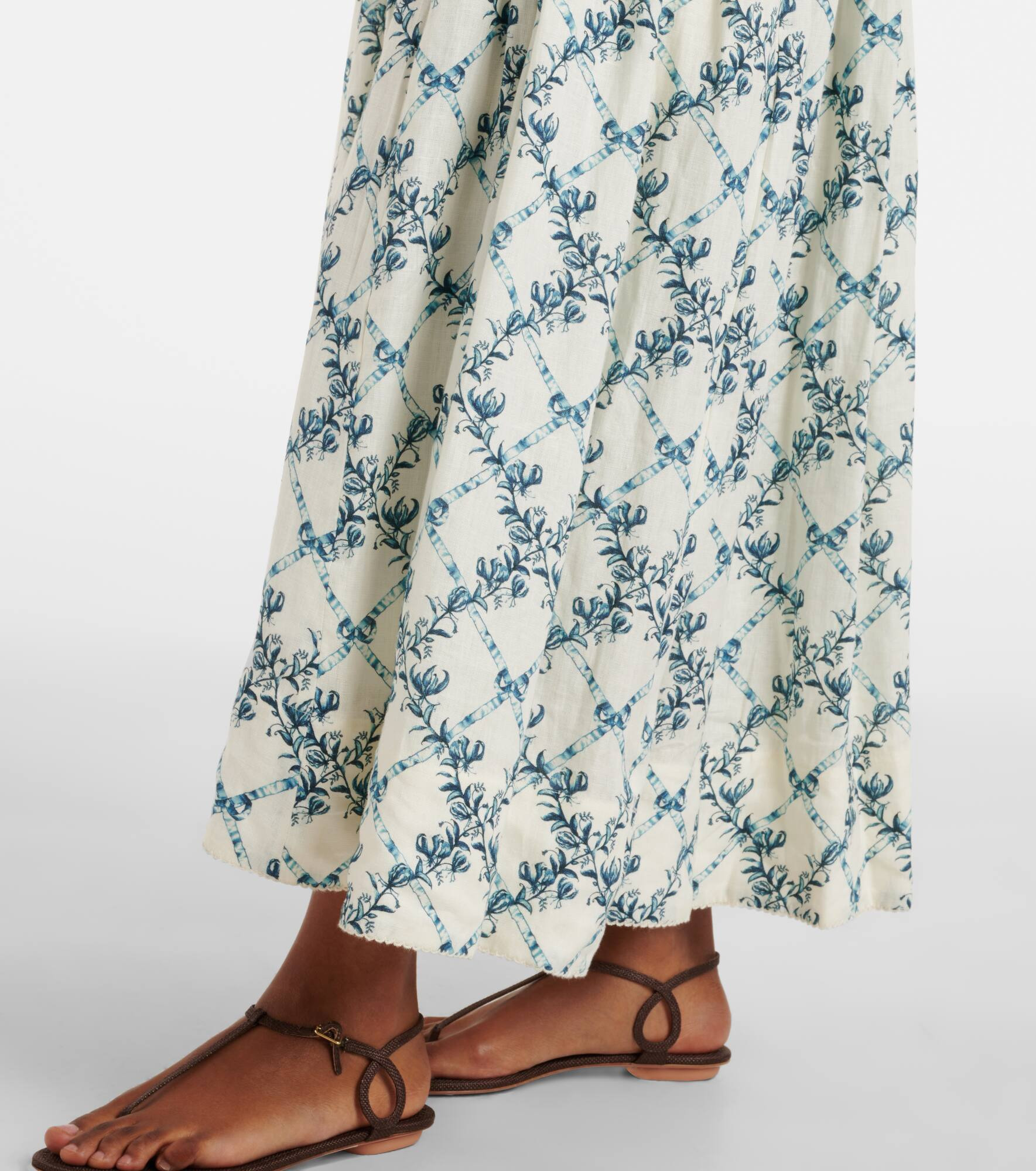 Balsa open-back linen midi dress - 6