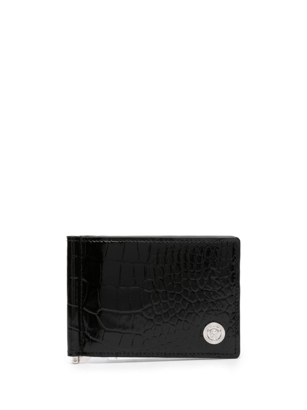 Medusa-plaque leather bi-fold wallet - 1