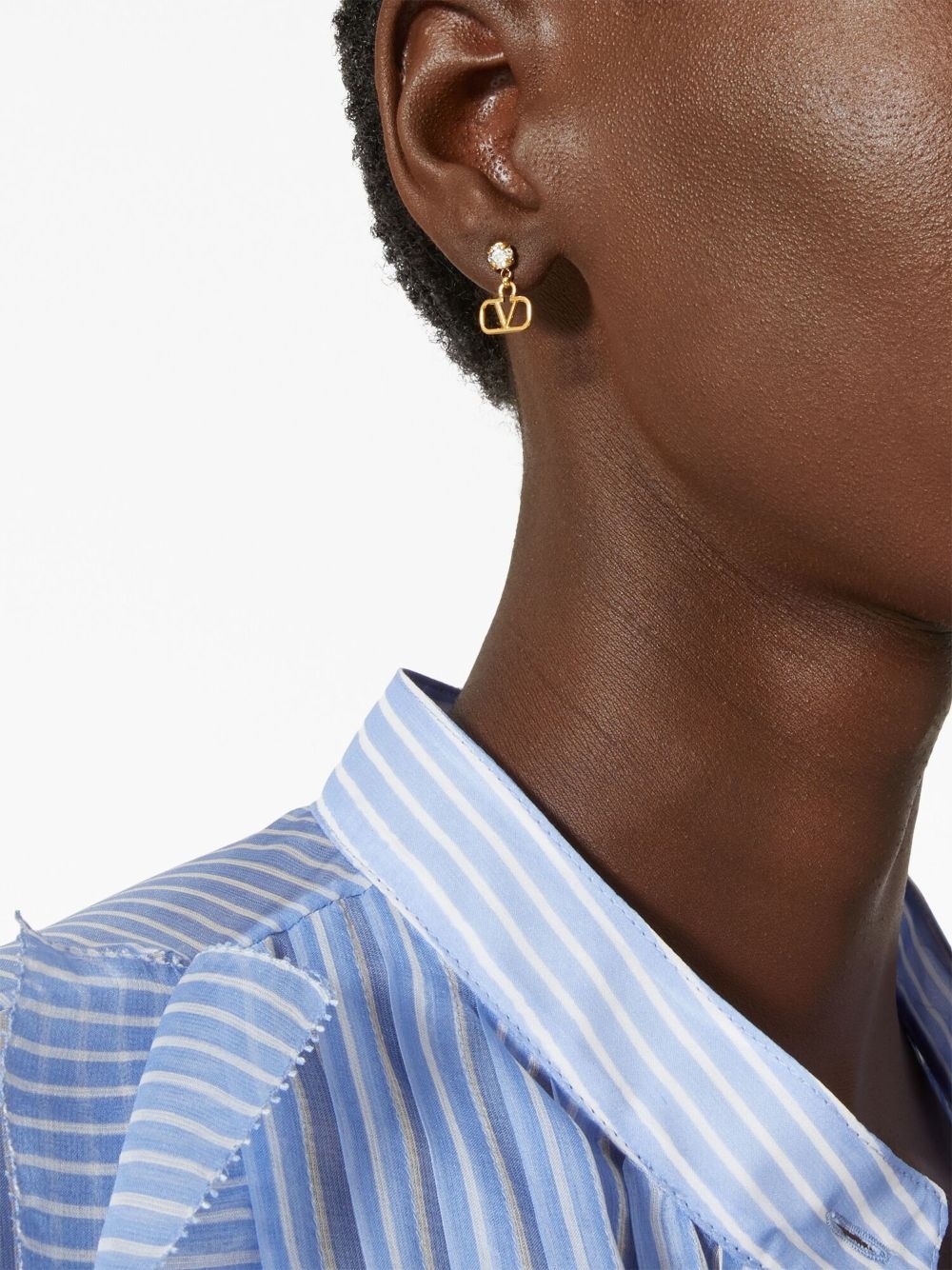 crystal-embellished VLOGO pendant earrings - 2