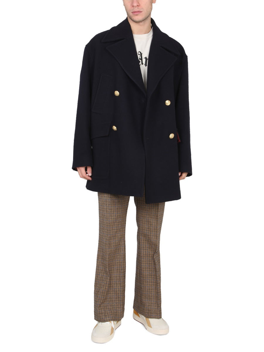 Palm Angels Men Double-Breasted Coat - 2