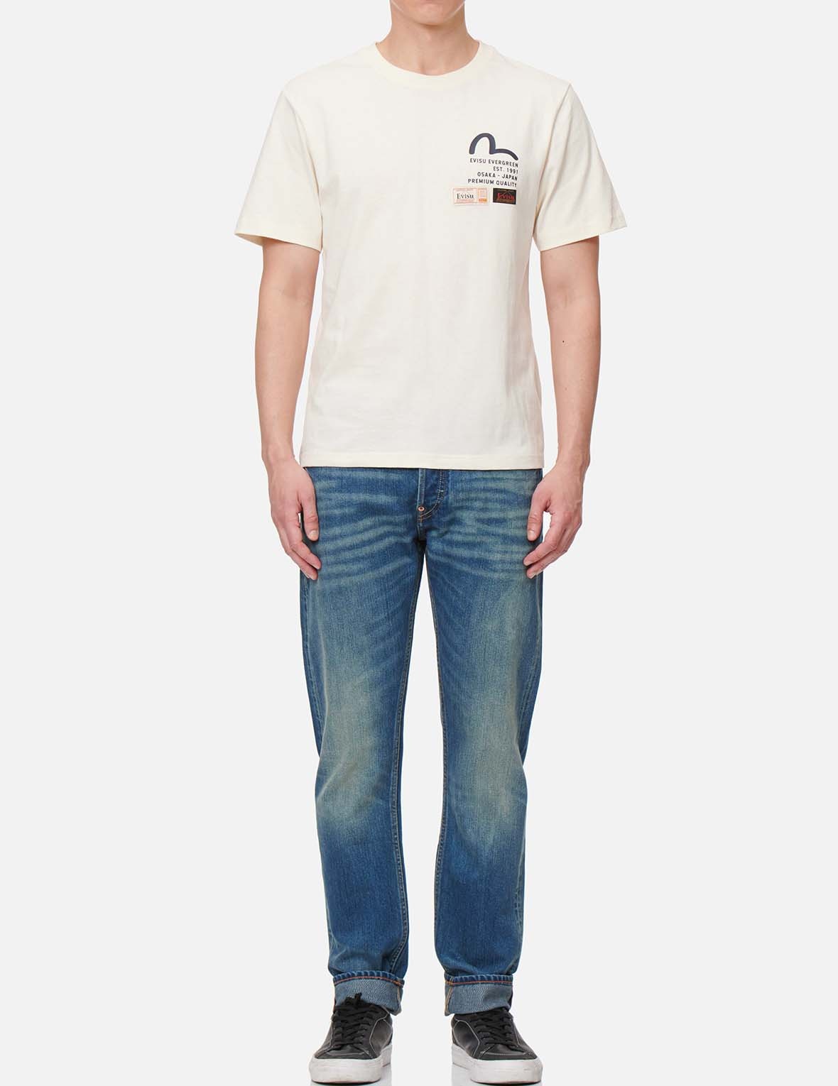 MISMATCHED KAMON PRINT SLIM FIT JEANS #2010 - 6