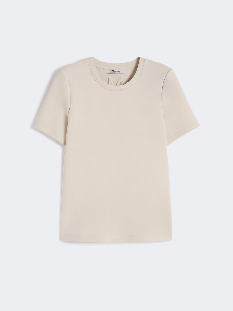 NANCY Scuba jersey T-shirt - BEIGE 1