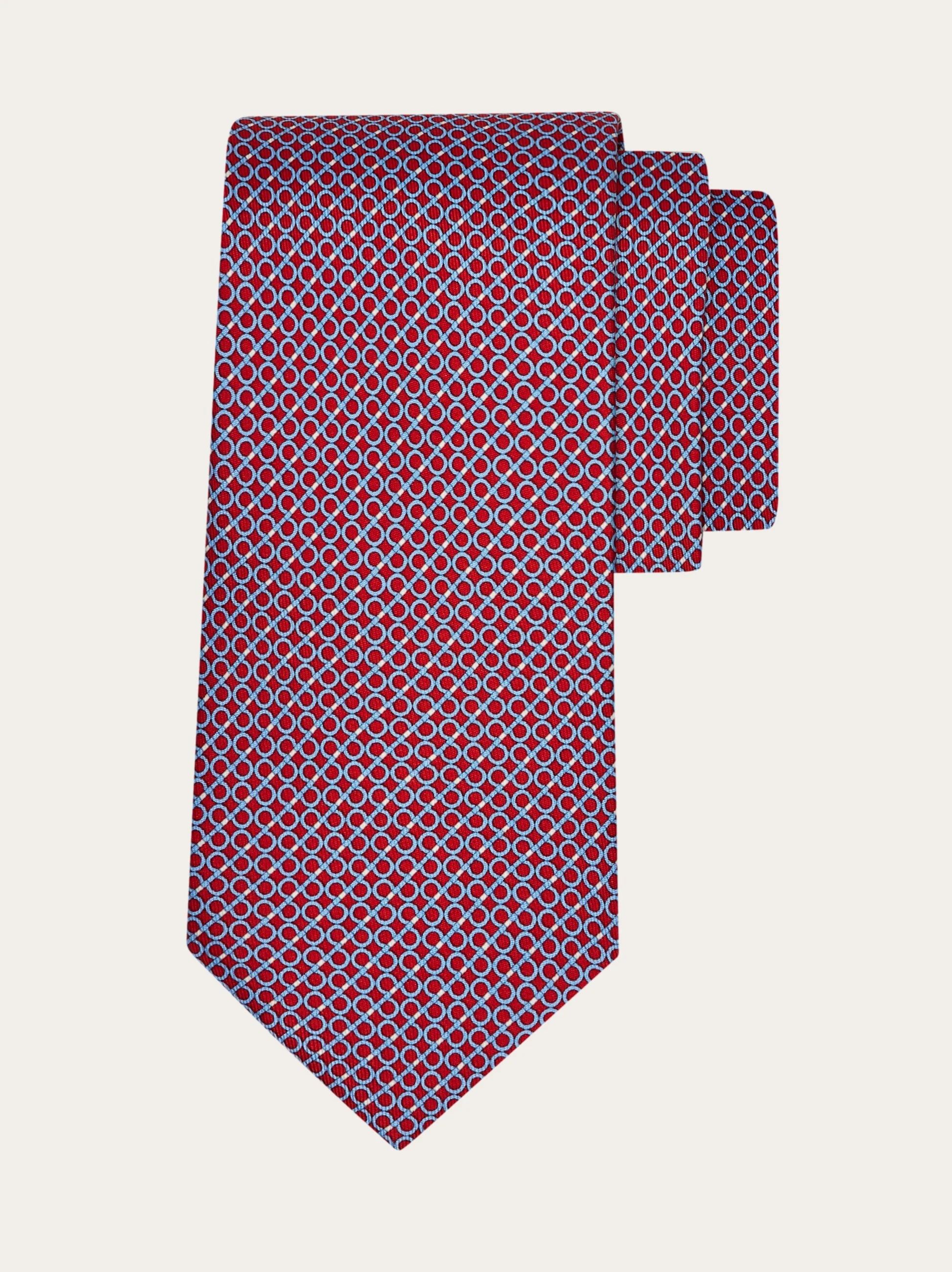 Gancini regimental print silk tie - 1