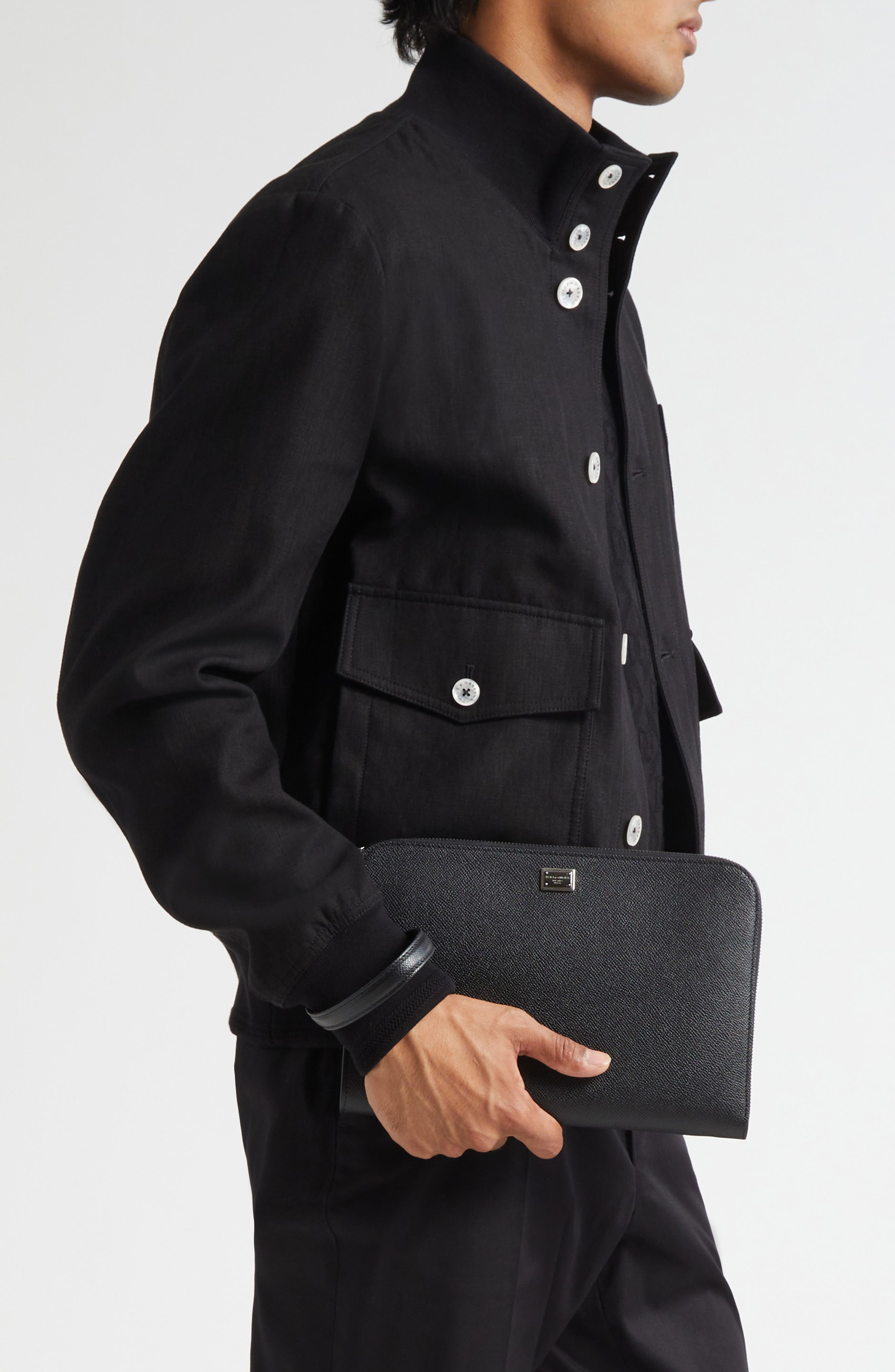Dolce&Gabbana Alpina Leather Clutch in 80999 Nero at Nordstrom - 2